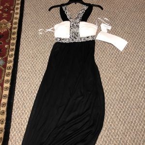 Black white pearl dress